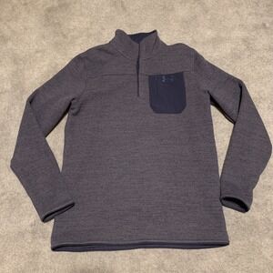 Under Armour Sweatshirt Men's Small Navy Blue 1/4 Snap Pullover‎ Sweater